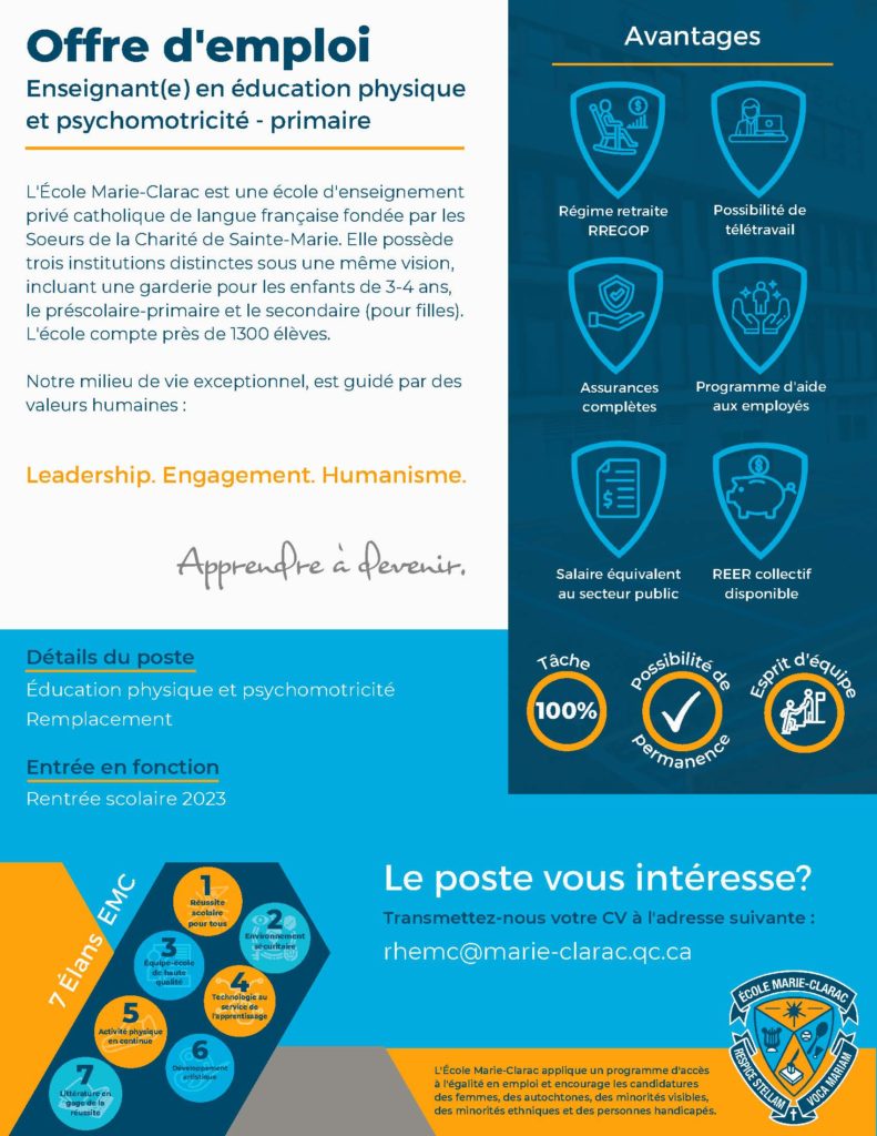 Enseignant Ou Enseignante Ducation Physique Et Psychomotricit Primaire Emcp